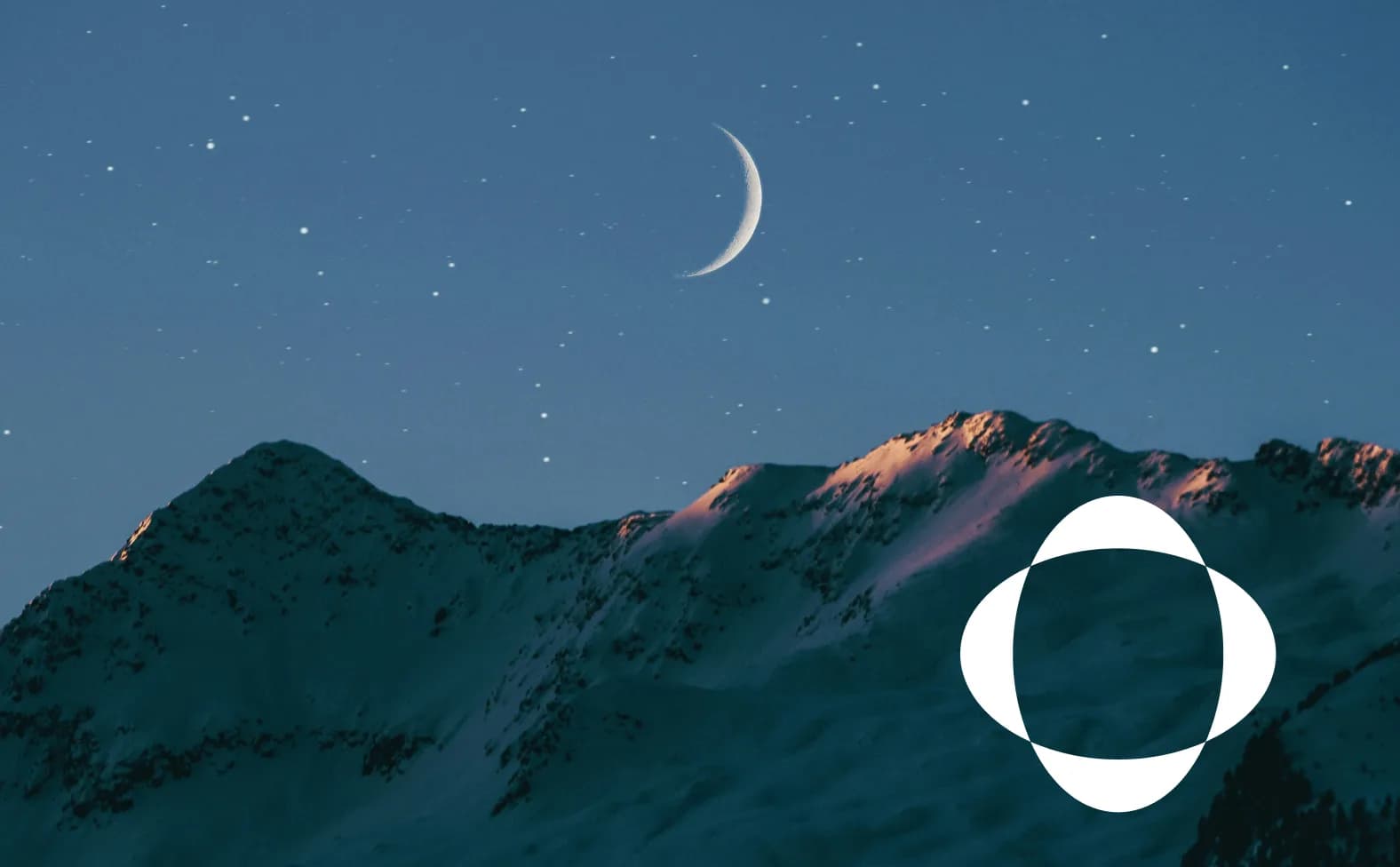 An image of starry night sky over snowy mountains. Representing the clarity and peace of knowing how to pick an asset management software