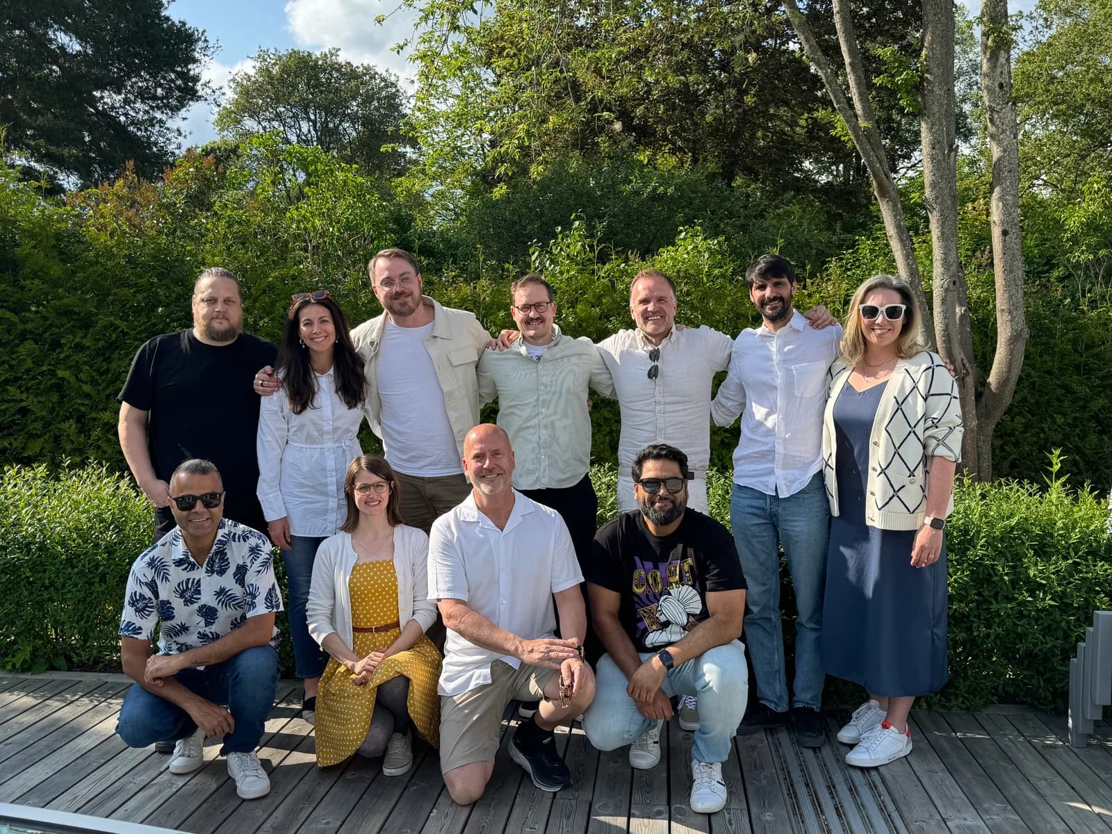The Starhive team together outdoors in summer