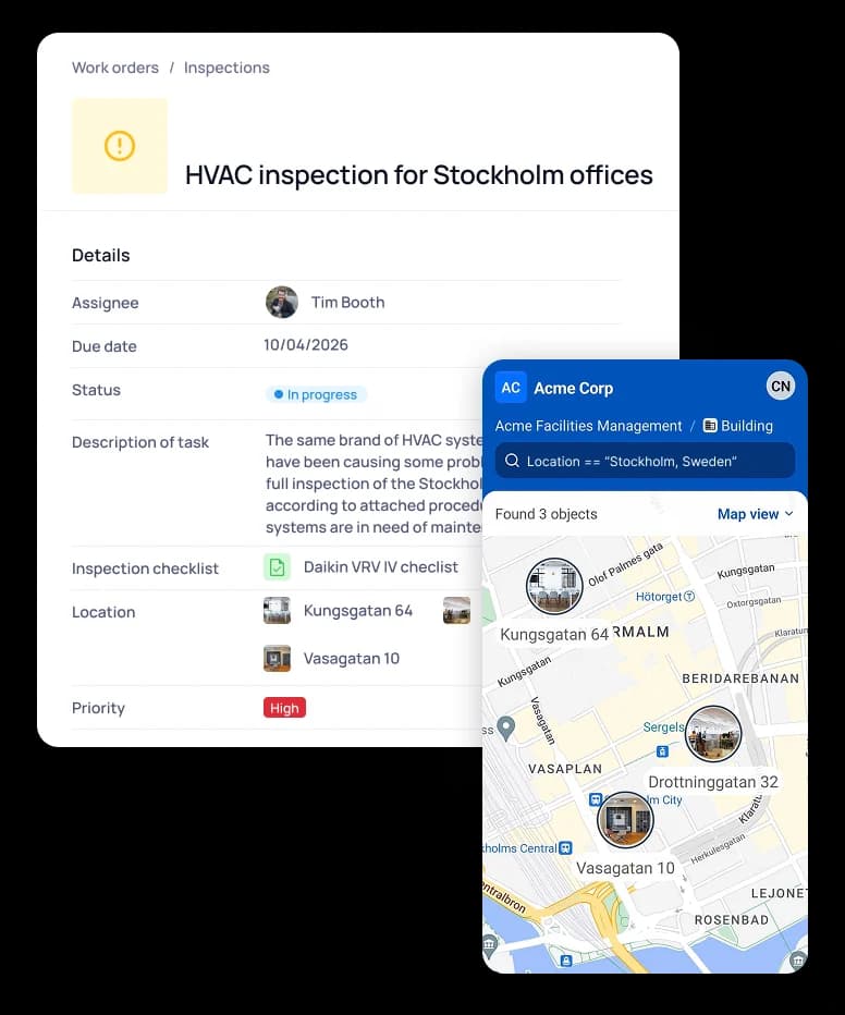 Mobile apps map feature