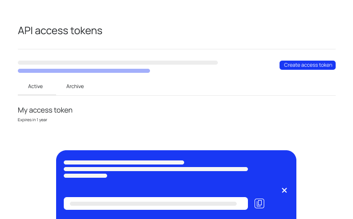 create an API access token to use Starhive as a no-code backend