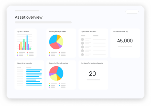 Asset dashboard for a startup