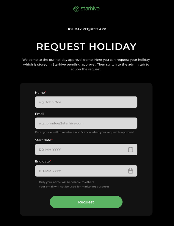 Custom front end - Spotify - holiday request