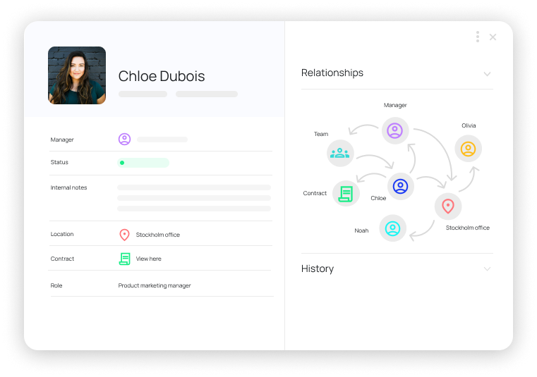 Detailed view of employee in HR management software