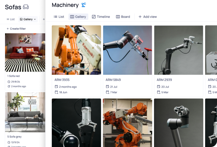 Views sofas and robots