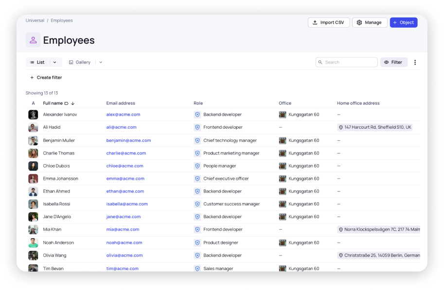 example of data assets stored in starhive