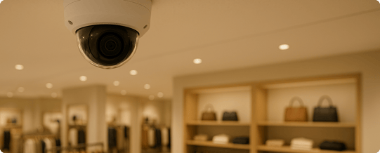 Image of a security camera asset in a retail store that is being tracked