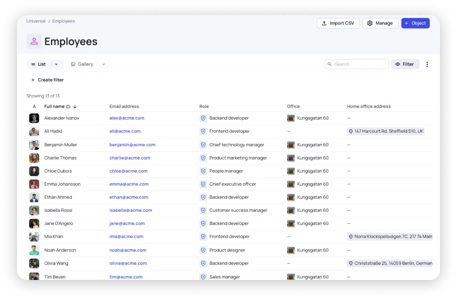 example of data assets stored in starhive